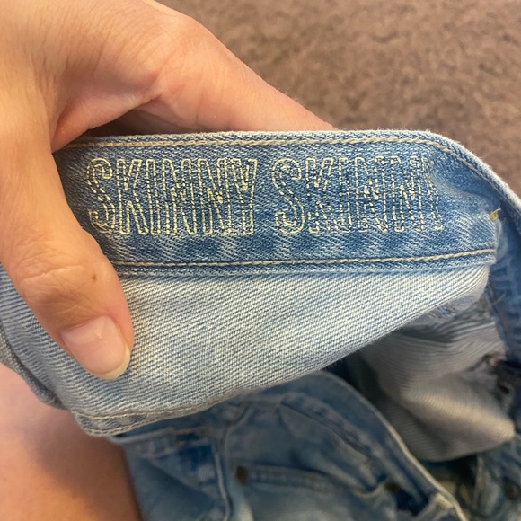 Madewell Skinny Skinny Blue Jeans Light Wash DIY RIPPED FLAWED 27 - Picture 7 of 7